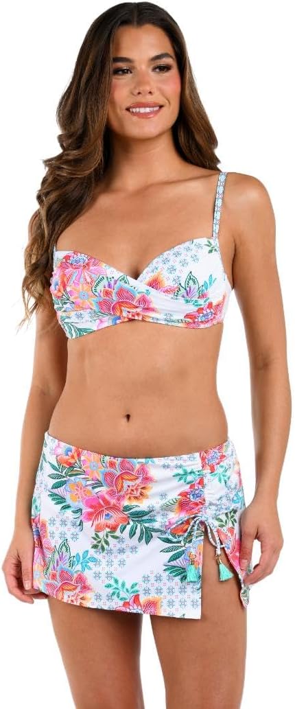 La Blanca Women's Over The Shoulder Wrap Bikini Swimsuit Top