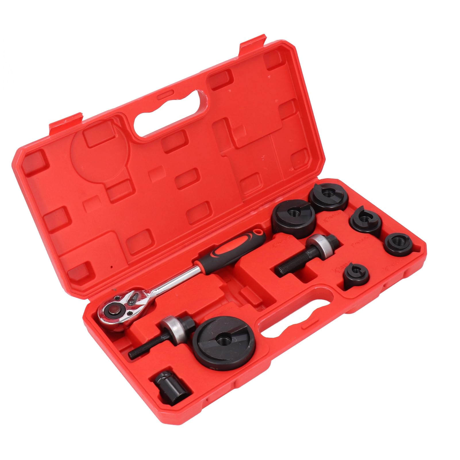 Punzonatrice Manuale, Utensile a Cricchetto con Matrici da 1/2 a 2 Pollici, Kit Perforatore per Fori in Condotti Elettrici, Quadri Metallici e Scatole di Derivazione