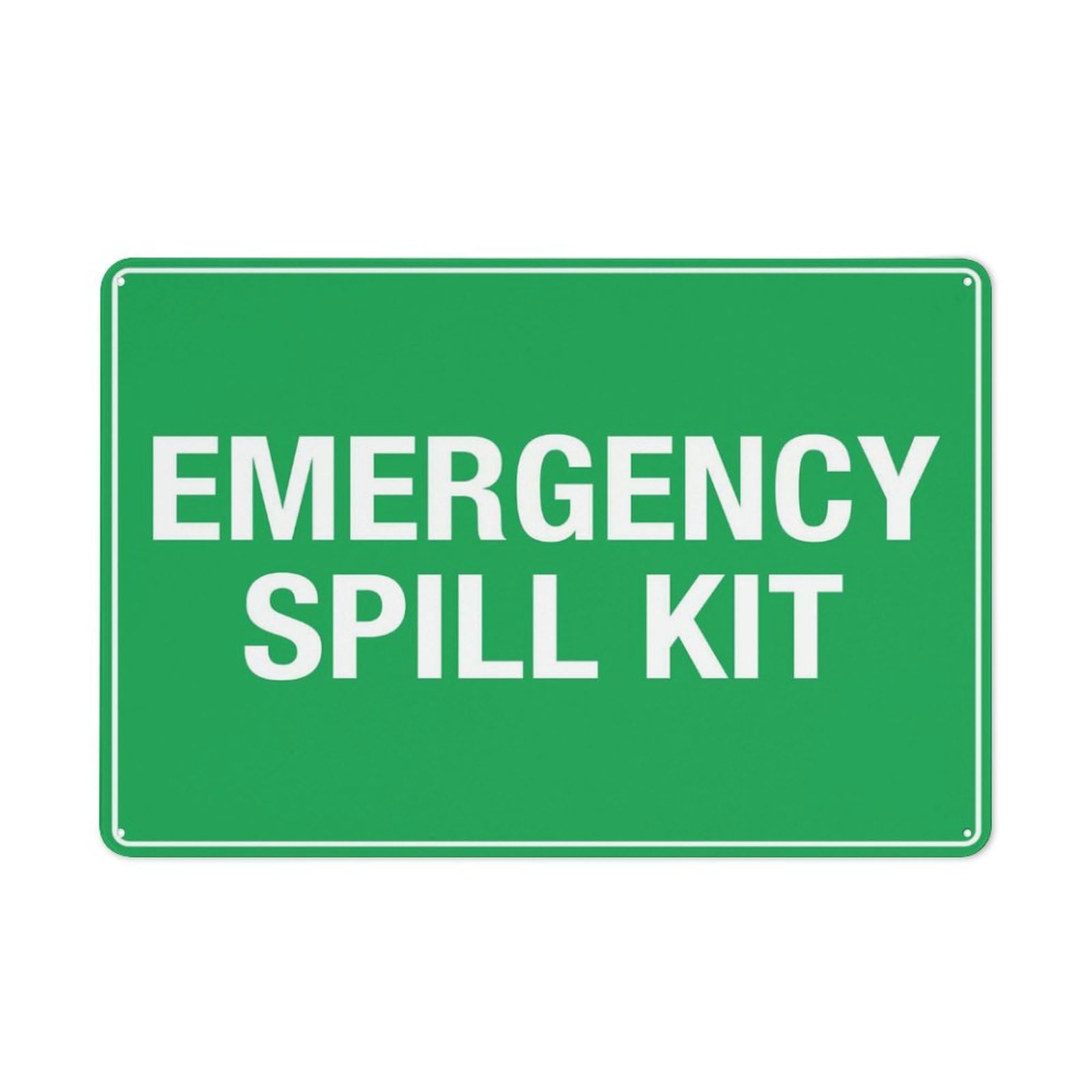 Emergency Spill Kit Sign 12X8 Inches Metal Aluminum Signs, Weather Resistant, Weatherproof, Indoor Or Outdoor