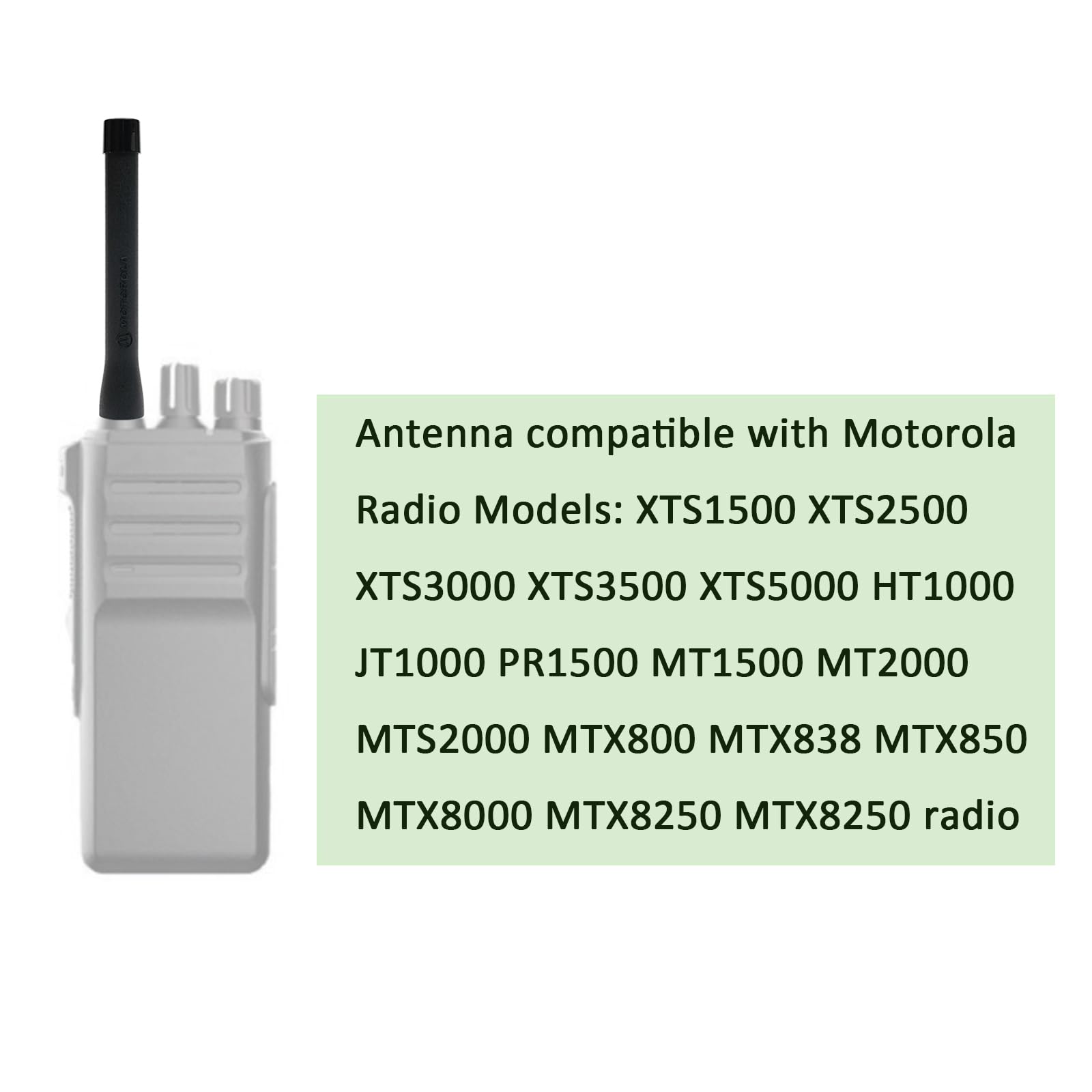 UHF 470-520mhz Stubby Antenna compatibile con Motorola XTS5000 XTS3000 XTS2500 XTS1500 HT1000 JT1000 MTS2000 Bidirezionale Radio 10Pack