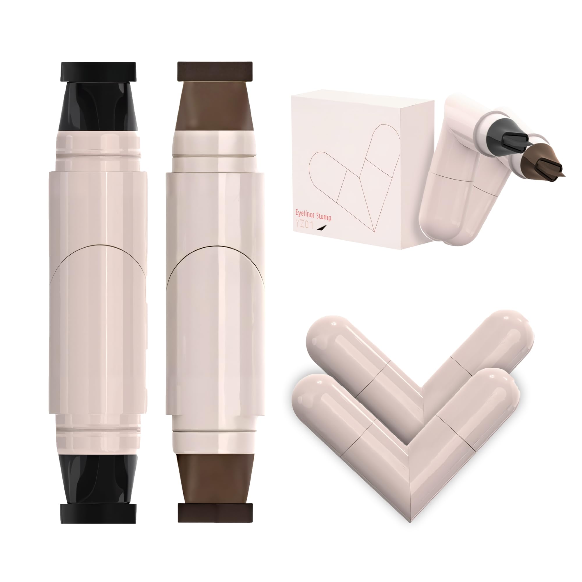 Fodeuxp 2026 - Nuevo sello delineador de ojos plegable, delineador de ojos giratorio, juego de lápices delineadores de ojos de gel para alas perfectas, a prueba de manchas y resistente al agua