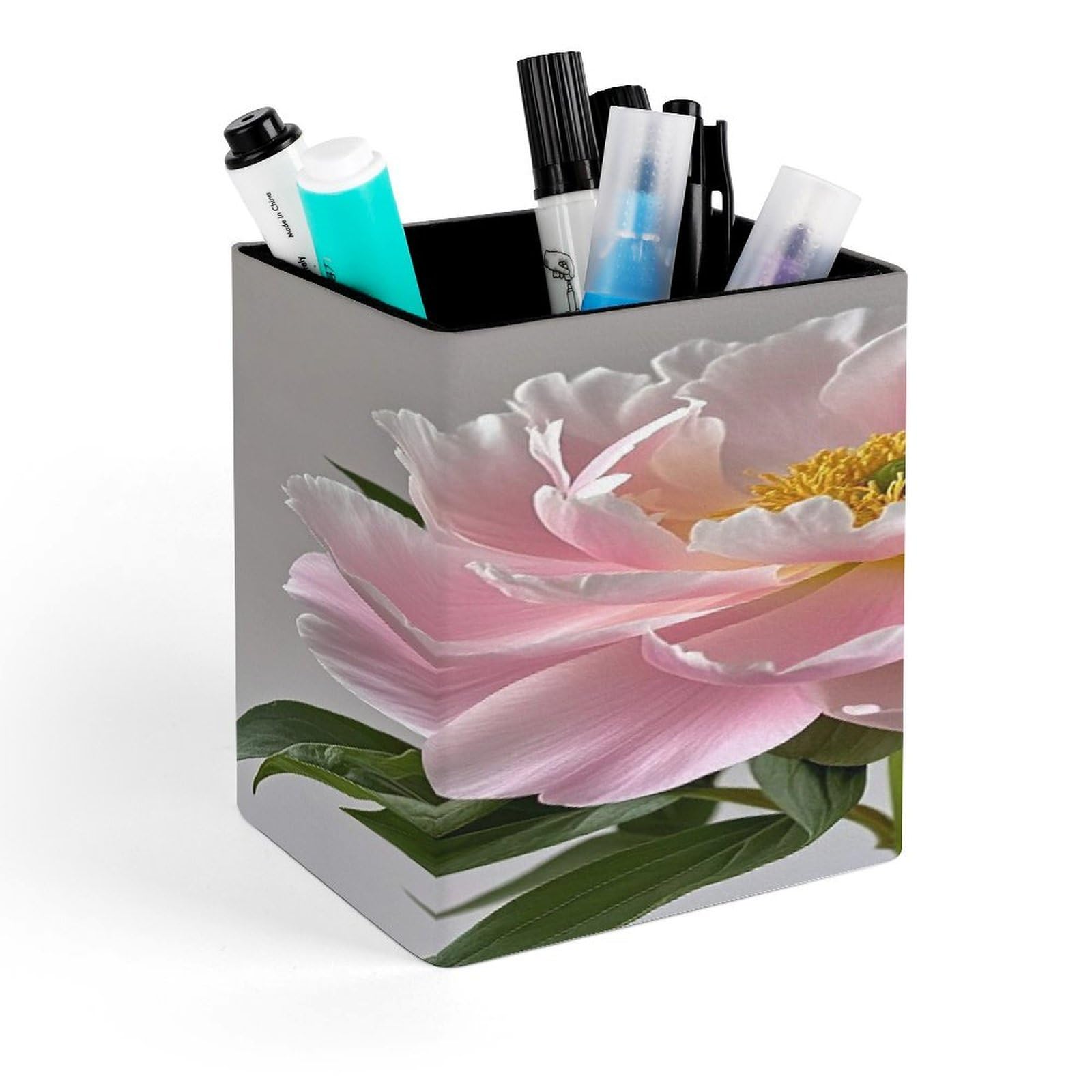 LZQPOEAS Peony Pen Holder Modern Design Desktop Stationery Organizer Simple&Modern Minimalist Makeup Organizer Multi-Functional Pencil Holder for Office Home