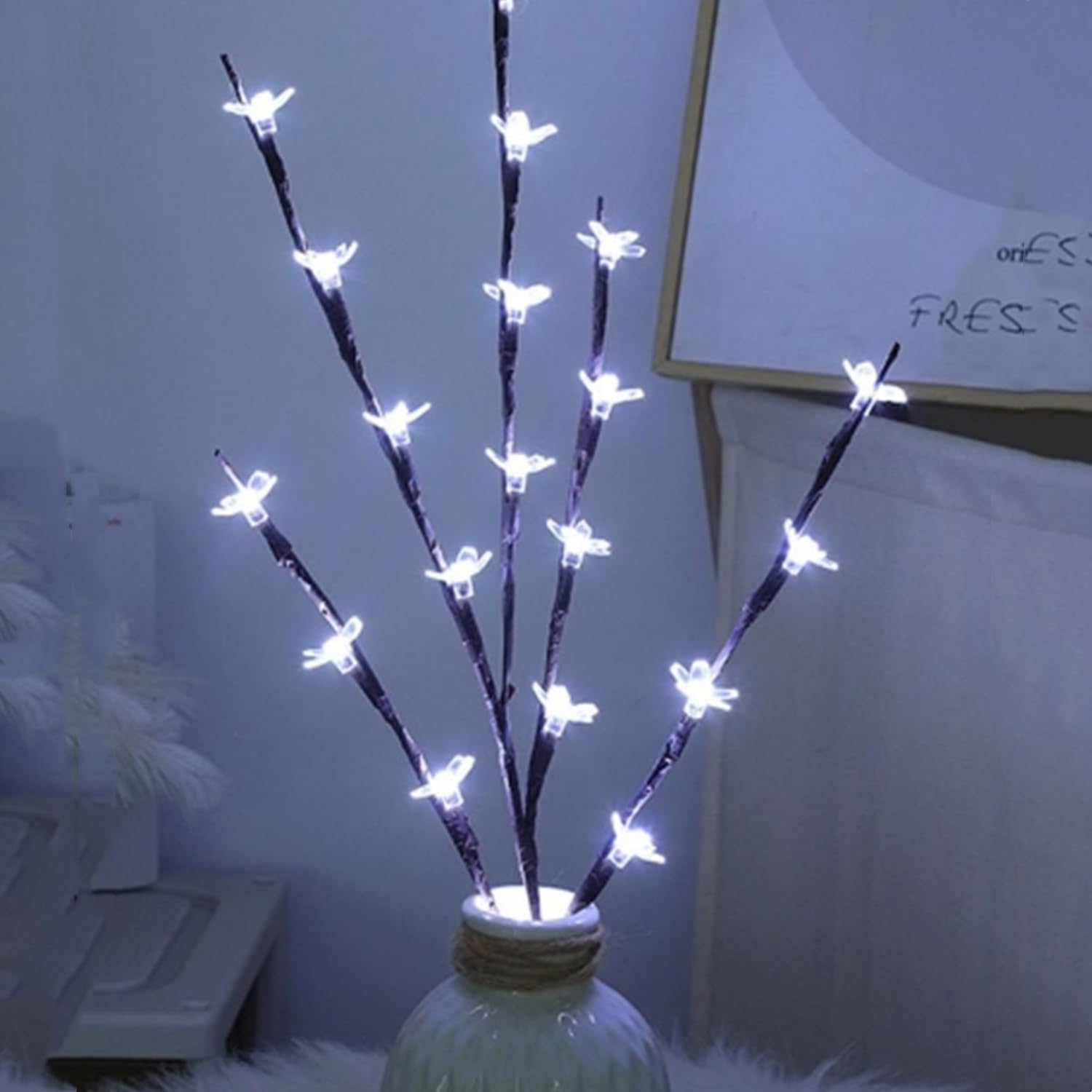 LED Branch Light Battery Powered Artificial Lighted Twig Branches with LED Warm White Lights,5Pcs/Pack Lighted Branches for Vases Holiday Xmas Party Fireplace Home Table Decor(Cherry Blossoms） — image 1