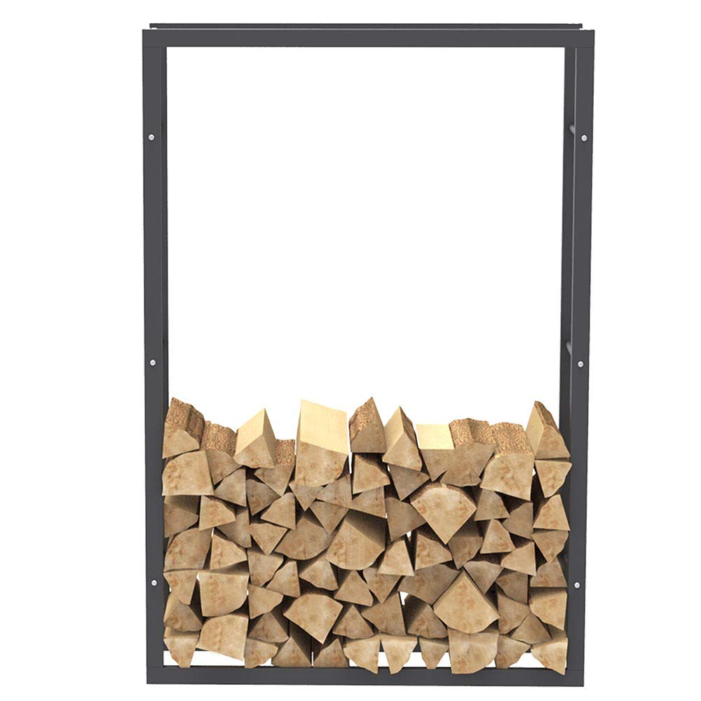 BAKAJI Portalegna Verticale Supporto Scaffale Rettangolare in Metallo Porta Legna da Interno Esterno Legnaia Casa Giardino per Camino Caminetto Stufa Design Moderno (150 x 25 x 100 cm)