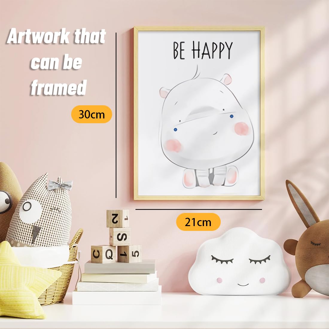 Poster da 6 pezzi, immagine della stanza di un bambino (21 x 30 cm), set di poster, decorazione murale, decorazione della stanza dei bambini