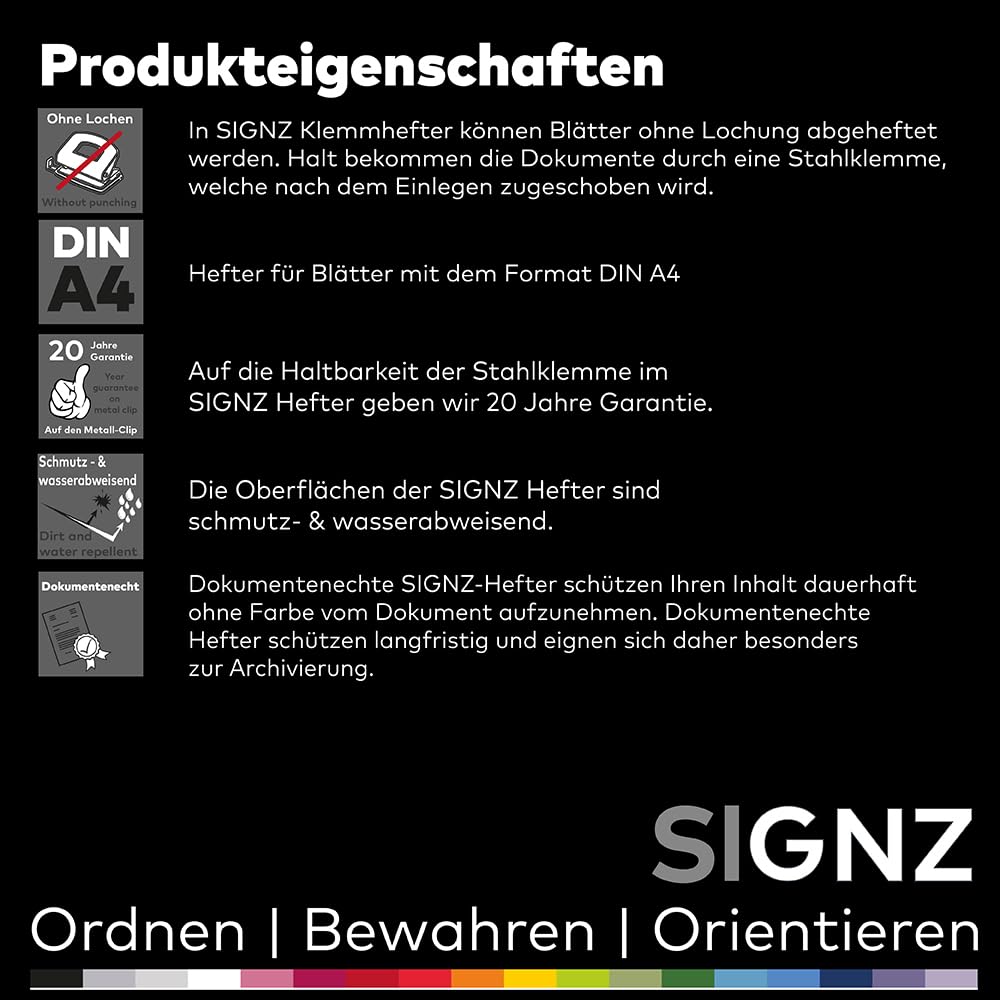 SIGNZ Klemmhefter DIN A4, 5 Stück, Farbe dunkelblau | made in Germany - Image 4