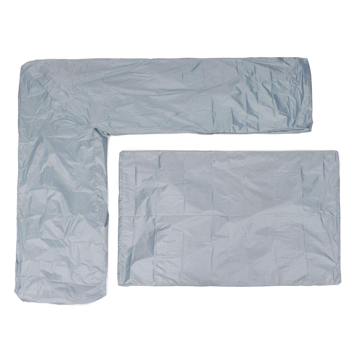 dDanke Gray L-Shaped Sofa Dust Cover & Rectangular Table Cover Set for Outdoor Patio Sunproof Dustproof Furniture Protection (2 Sizes Together)
