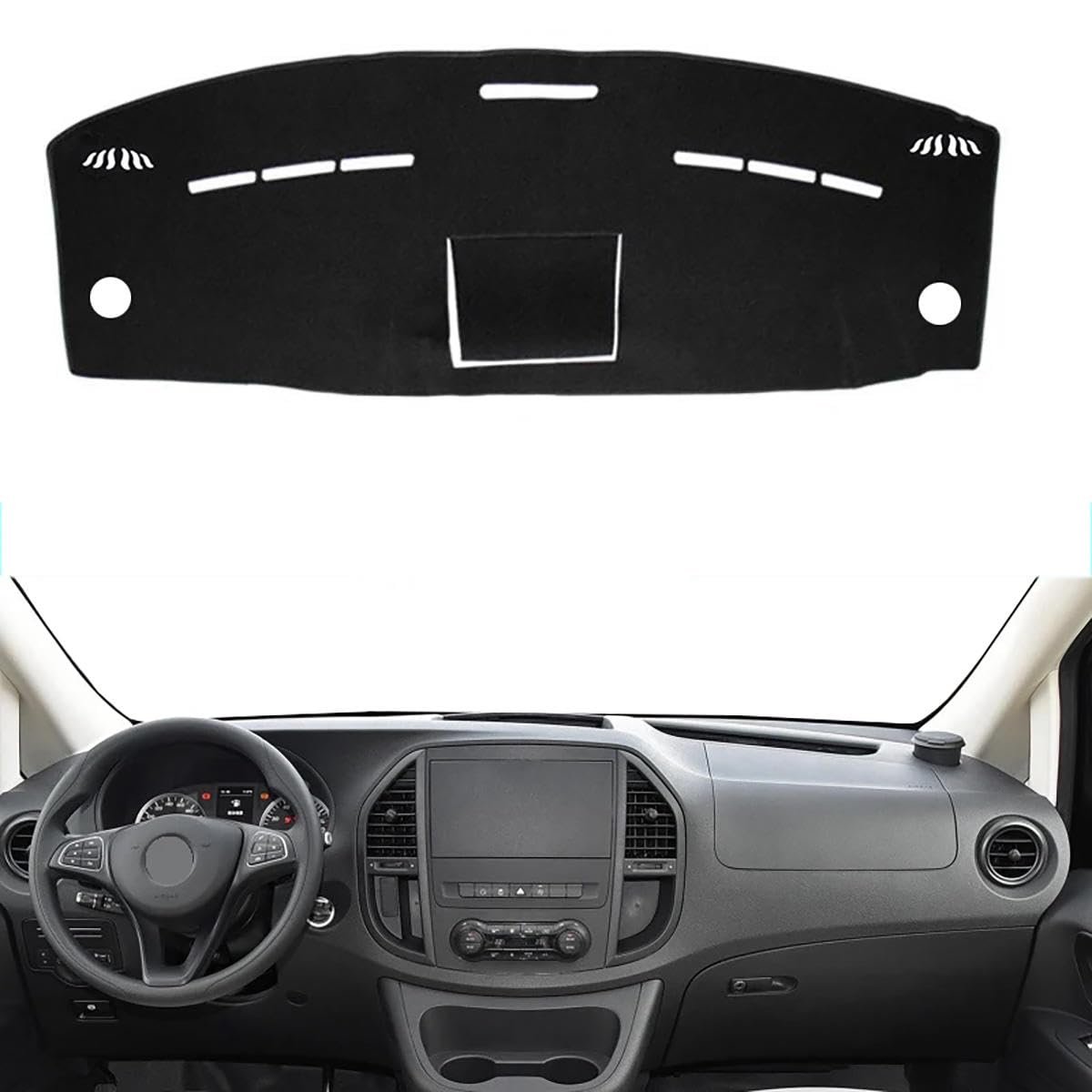 Eawfgtuw Aufbewahrungsbox Set Für Mercedes Vito 2016-2023 - 3-tlg. Armaturenbrett Organizer Schwarz