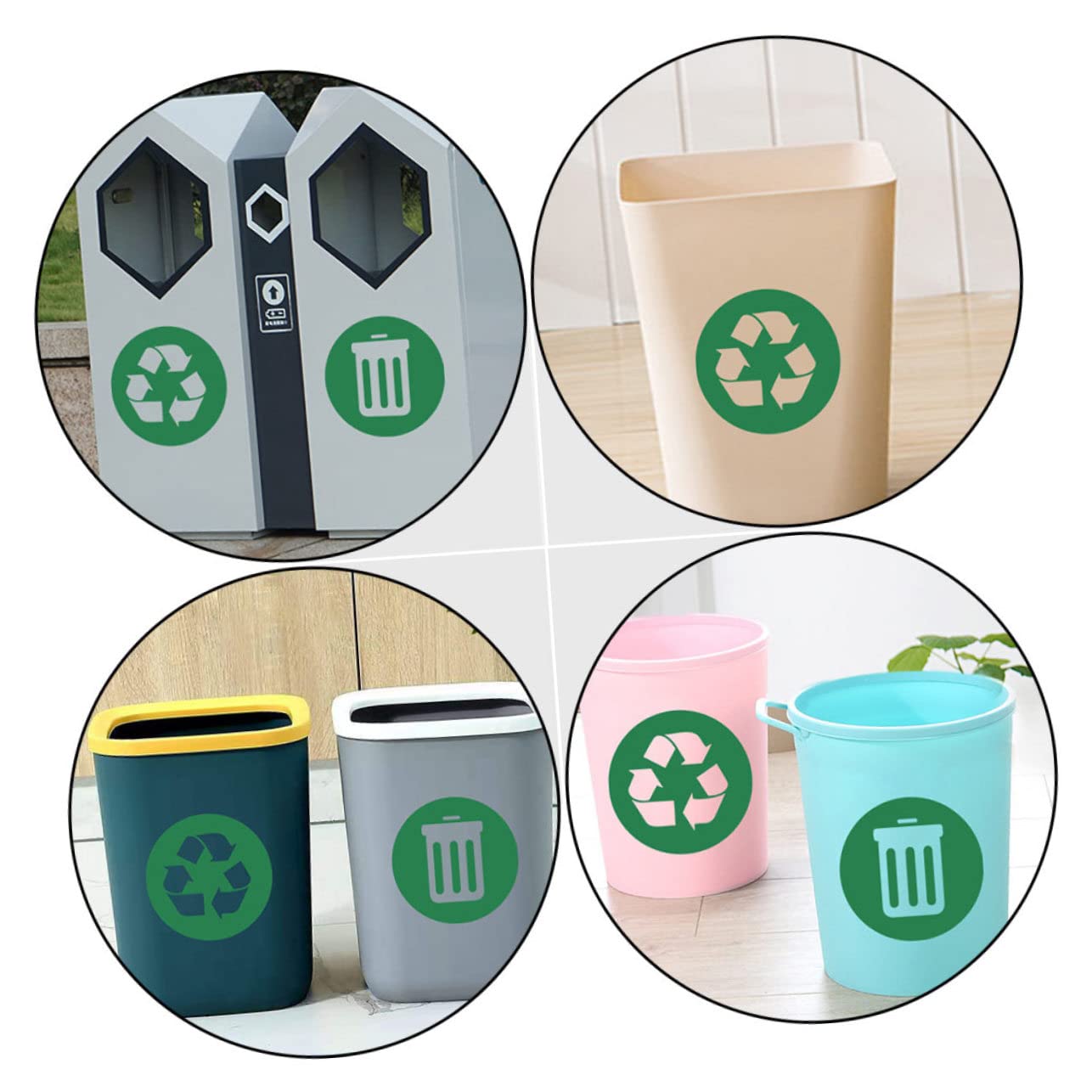 HEALEEP Garbage Can Sticker Labels 2pcs Recycle Trash Stickers for Easy Waste Sorting