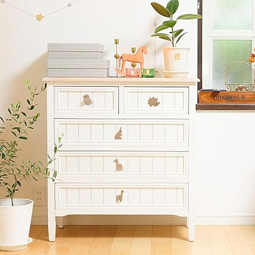 Miniatura 7 de Mamimami Home Pomos de madera con tornillos, manija redonda para muebles para habitación de los niños, 8 unidades, manijas de madera arcoíris para