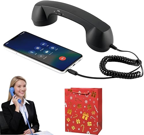 Nuevo teléfono retro 2026 para iPhone y Android, auricular retro tipo C con botón de respuesta, altavoz de micrófono, receptor de teléfono vintage a