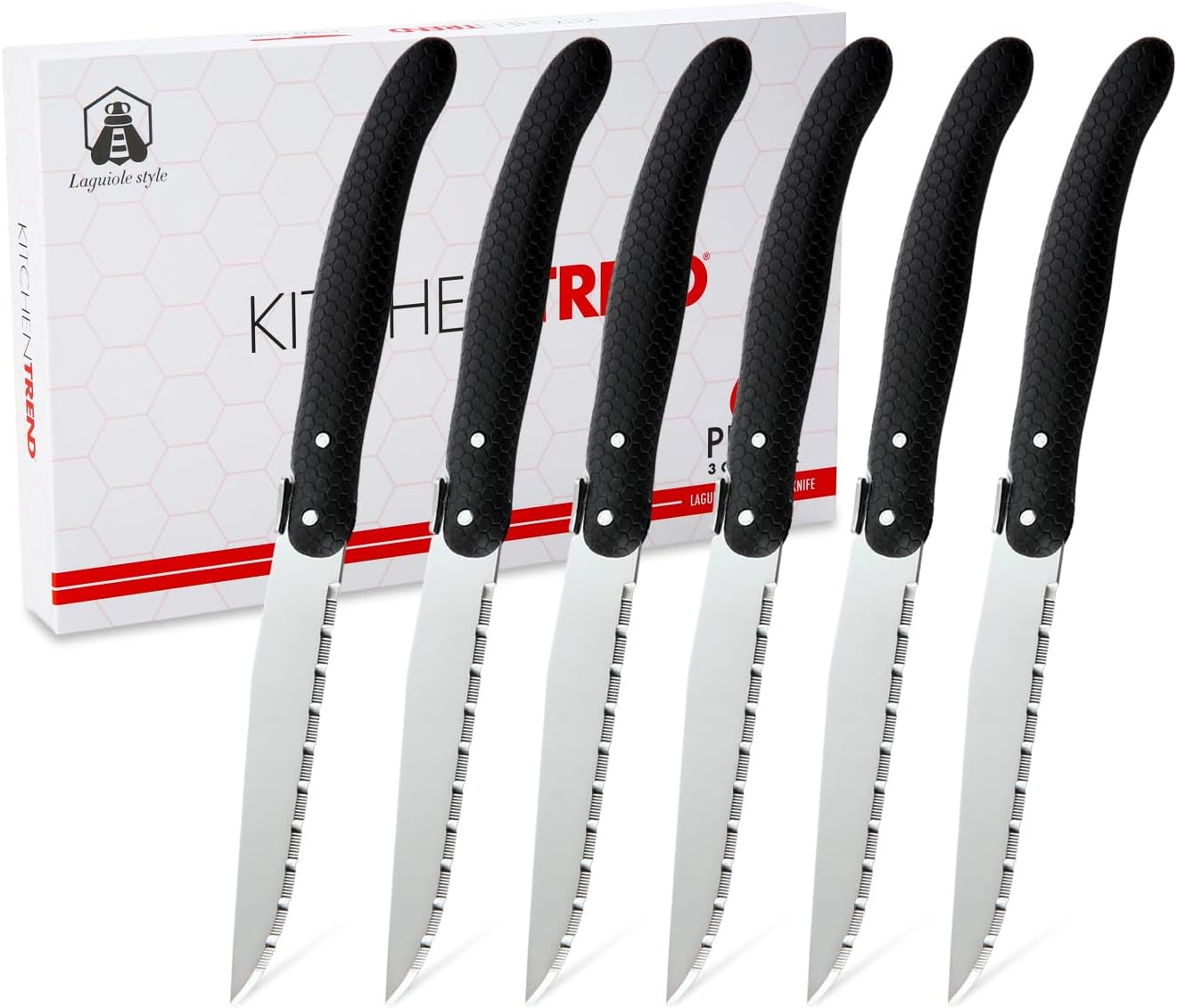 Ginsu Kiso 6Piece Black Steak Knife Set Dishwasher Safe and Always Sharp Home