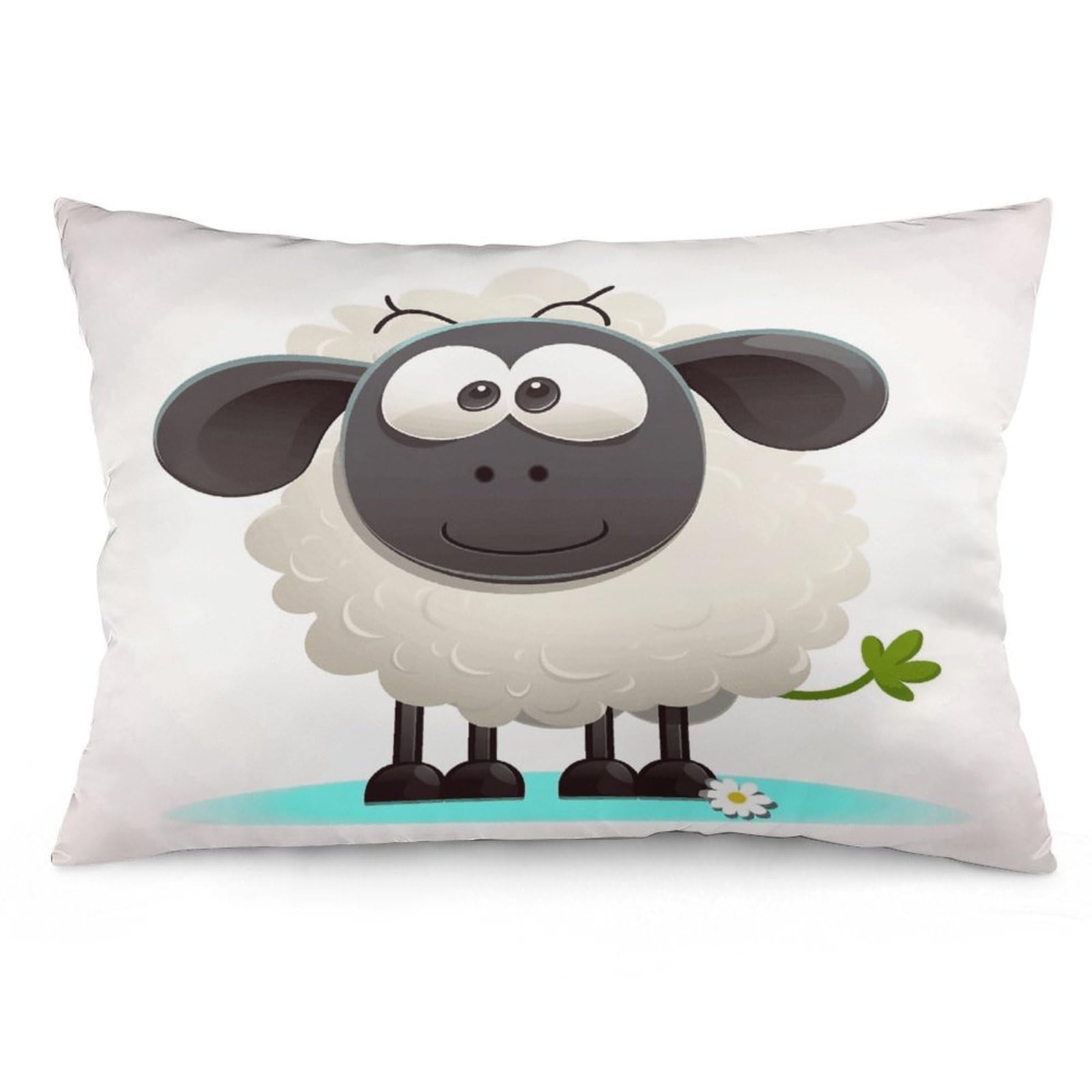 Sheep Throw Pillow Cover Soft Lumbar Pillow Covers with Zipper Breathable Rectangular Cushion Case Polyester Pillow Case Decorative Body Pillow Cover for Couch Bed