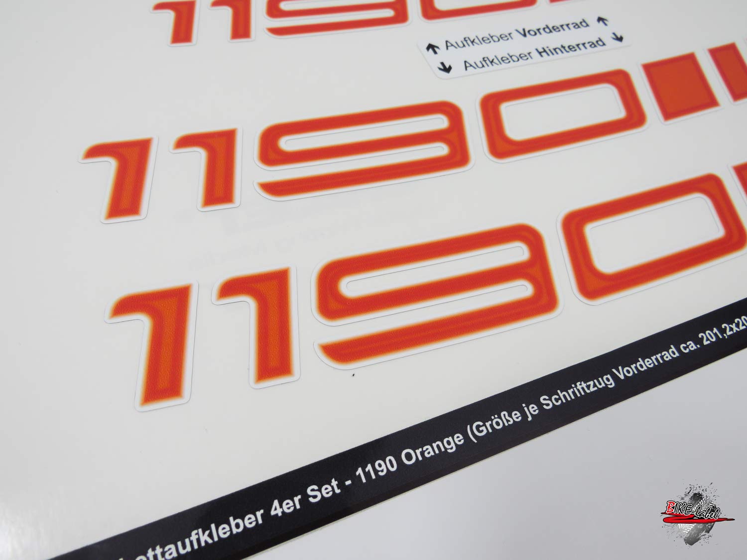 BIKE-label Felgenbett-Aufkleber-Set Für KTM 1190 Adventure – Individueller Felgenlook In Orange