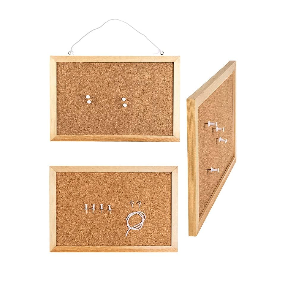 WE-STOCK Cork Notice Board with Wooden Frame - 20 x 30 cm - Office Accessories - Perfect for Office Home and School - Image 2
