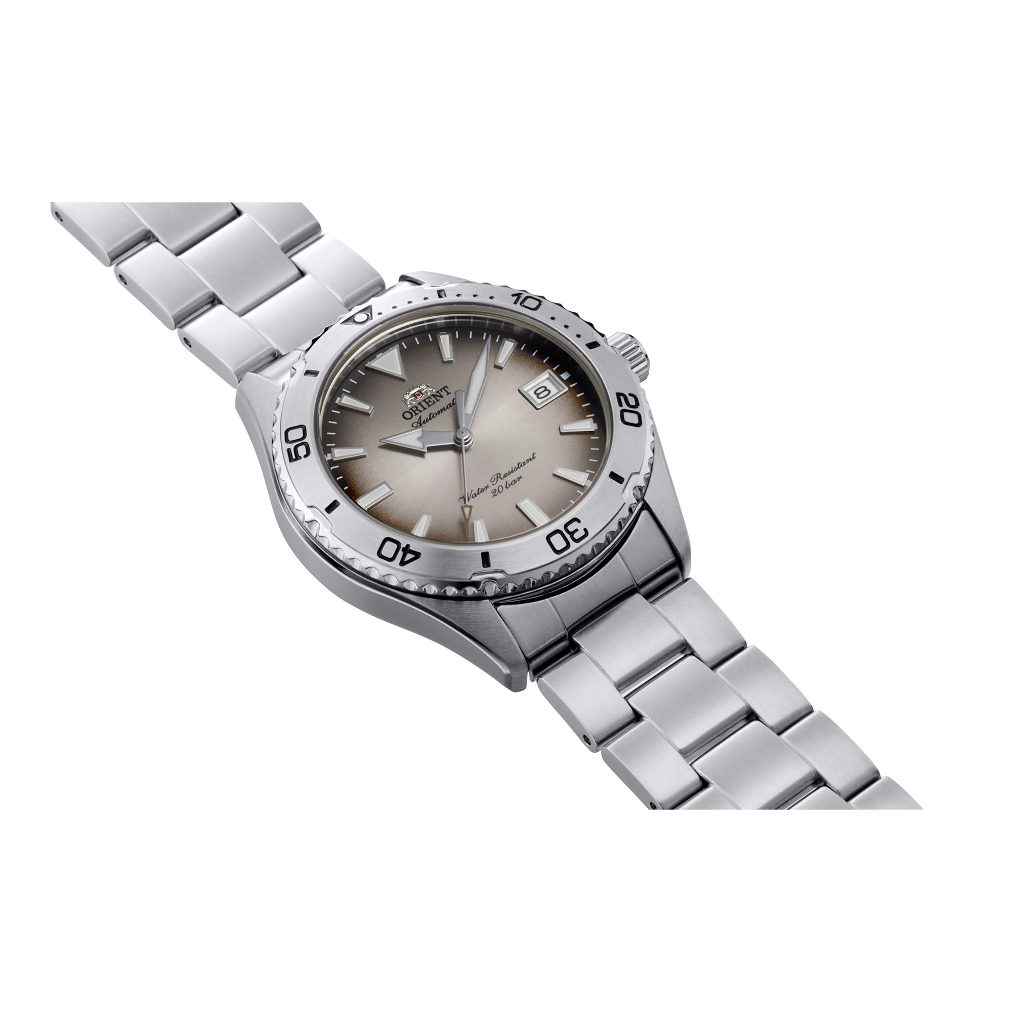 Orient Sports Mako 40 mm męski automatyczny ręczny mechaniczny zegarek sportowy i koperta ze stali nierdzewnej szara tarcza - RA-AC0Q16N