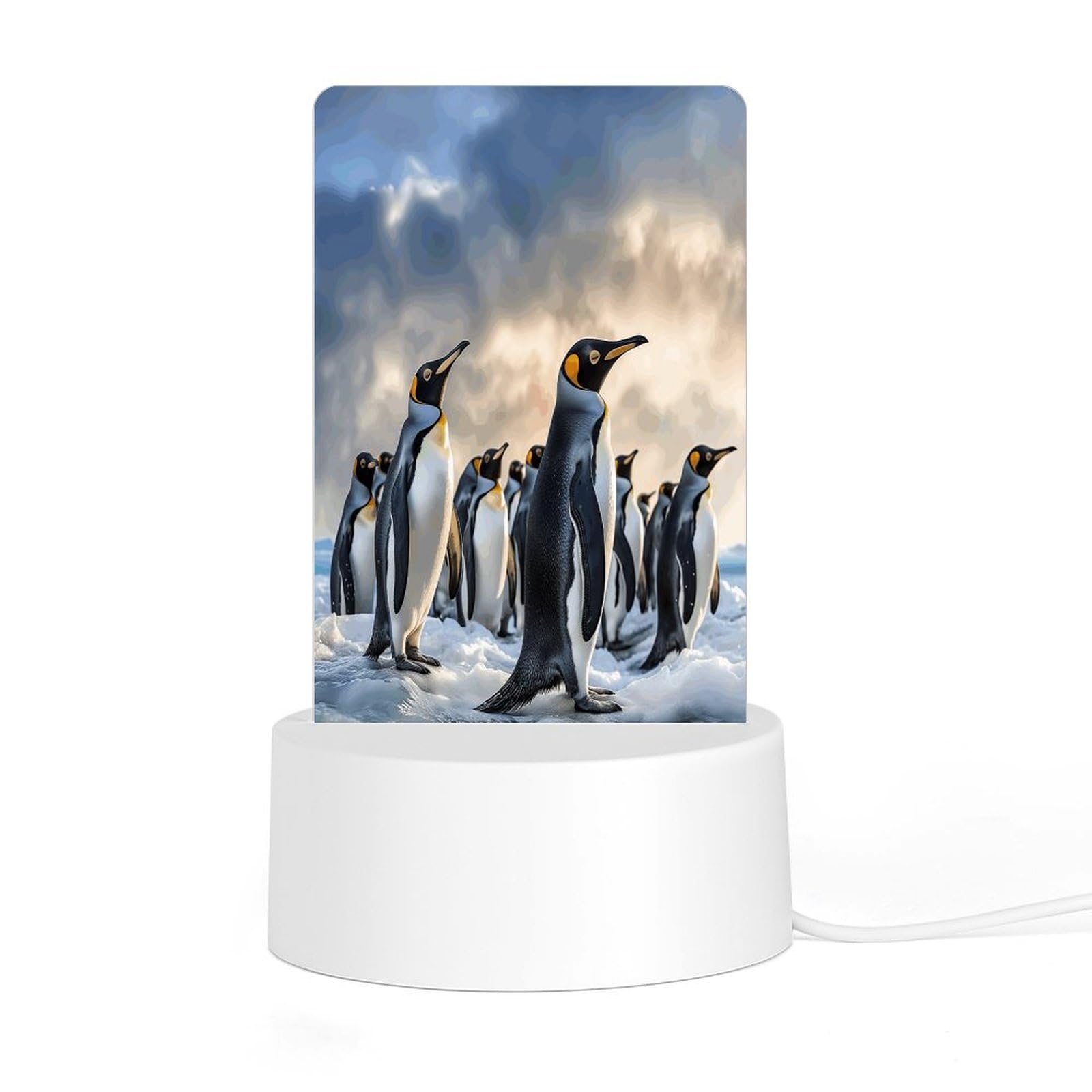 Adfgyerh Style Sea Penguin Night Light Acrylic Material Easy Installation, Home Decor Usb Interface Power Supply, Lamp For Restaurant Bar Cafe Room Decor