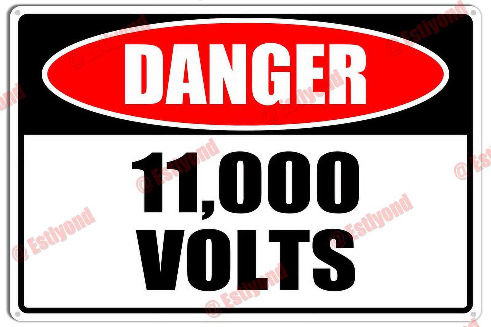 peiyeety 11000 Volts Caution Warning Notice Aluminum Metal Sign 8"X12"