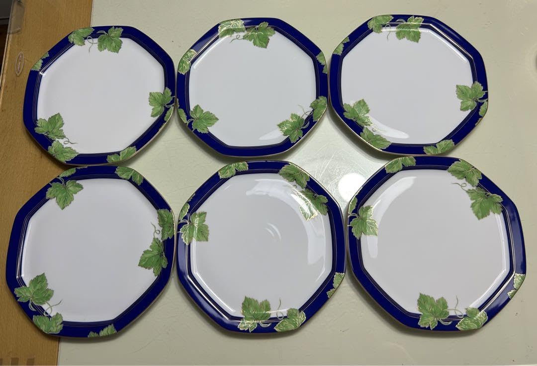 Haviland Limoges 花柄葉型皿 6枚セット Haviland Co Set of 6 Plates 8.6in Pink Floral Flower Swag