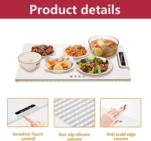 Miniatura 4 de Calentadores de alimentos 2024 para fiestas con temperatura ajustable, calentador de alimentos plegable de 24 x 15 pulgadas, calentamiento rápido,