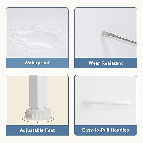 Miniatura 6 de DUMOS Cómoda para dormitorio con 10 cajones, organizador de armario de tela, cómoda de tela con marco de metal y torre de almacenamiento de madera