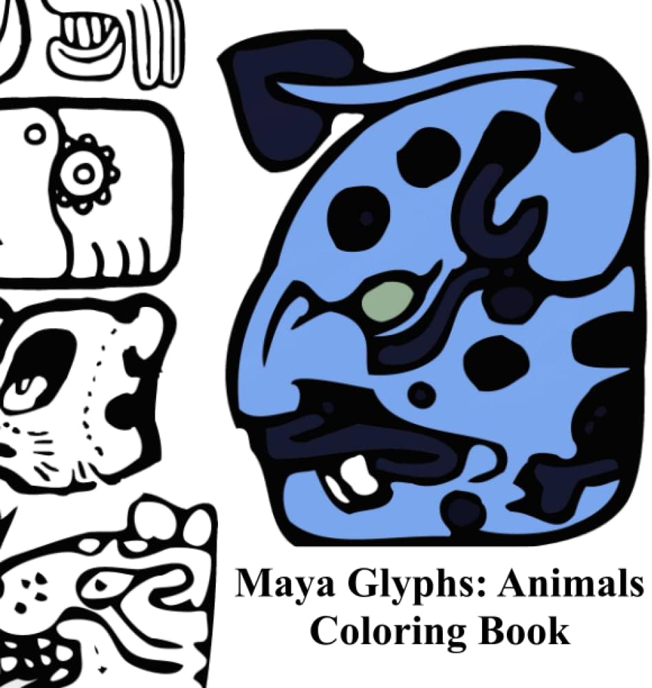 Maya Glyphs: Animals – Coloring Book –