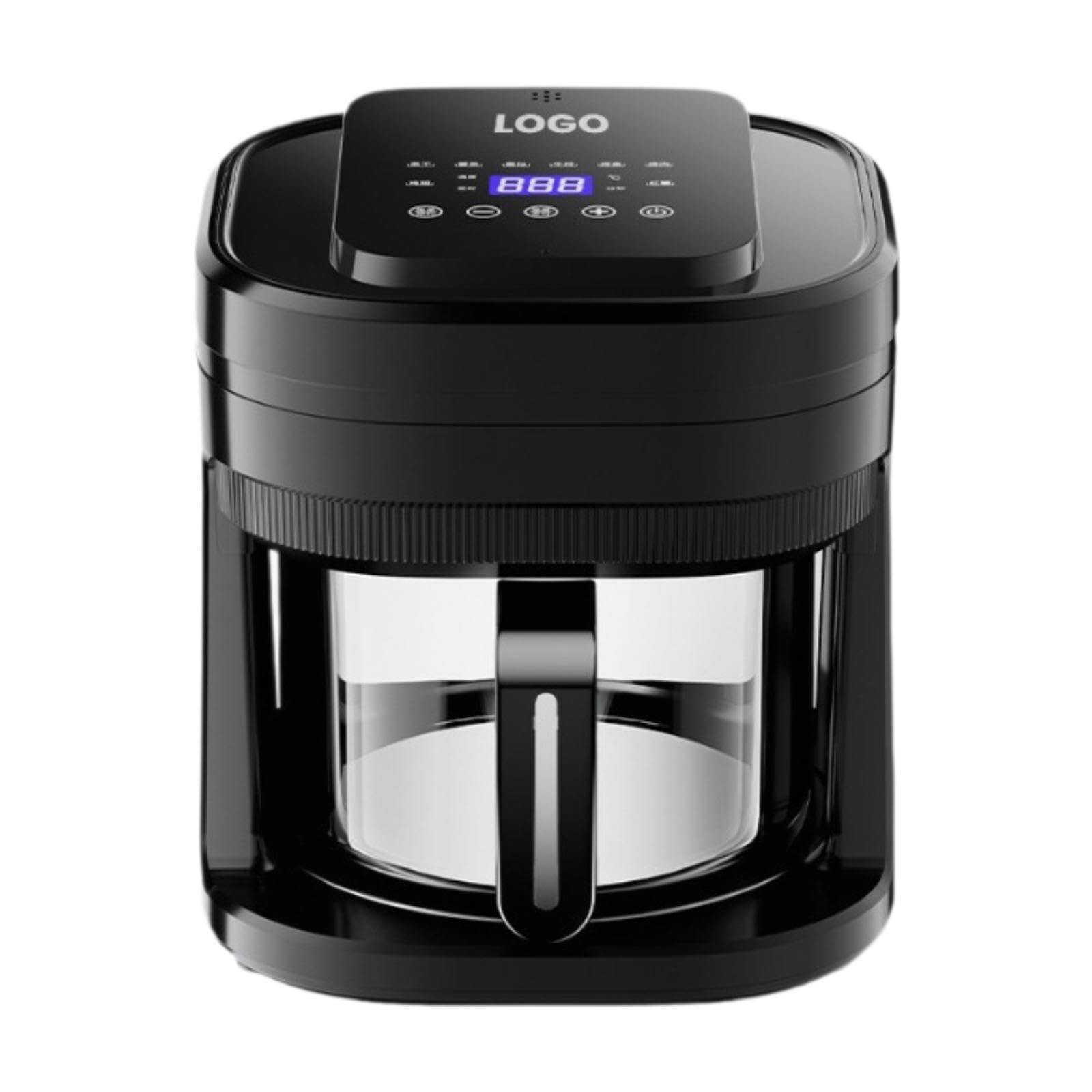 predolo Freidora de Aire con Pantalla Táctil Visible con Recipiente de Vidrio y Control Digital para Cocinar sin Aceite en la Encimera de la Cocina Doméstica