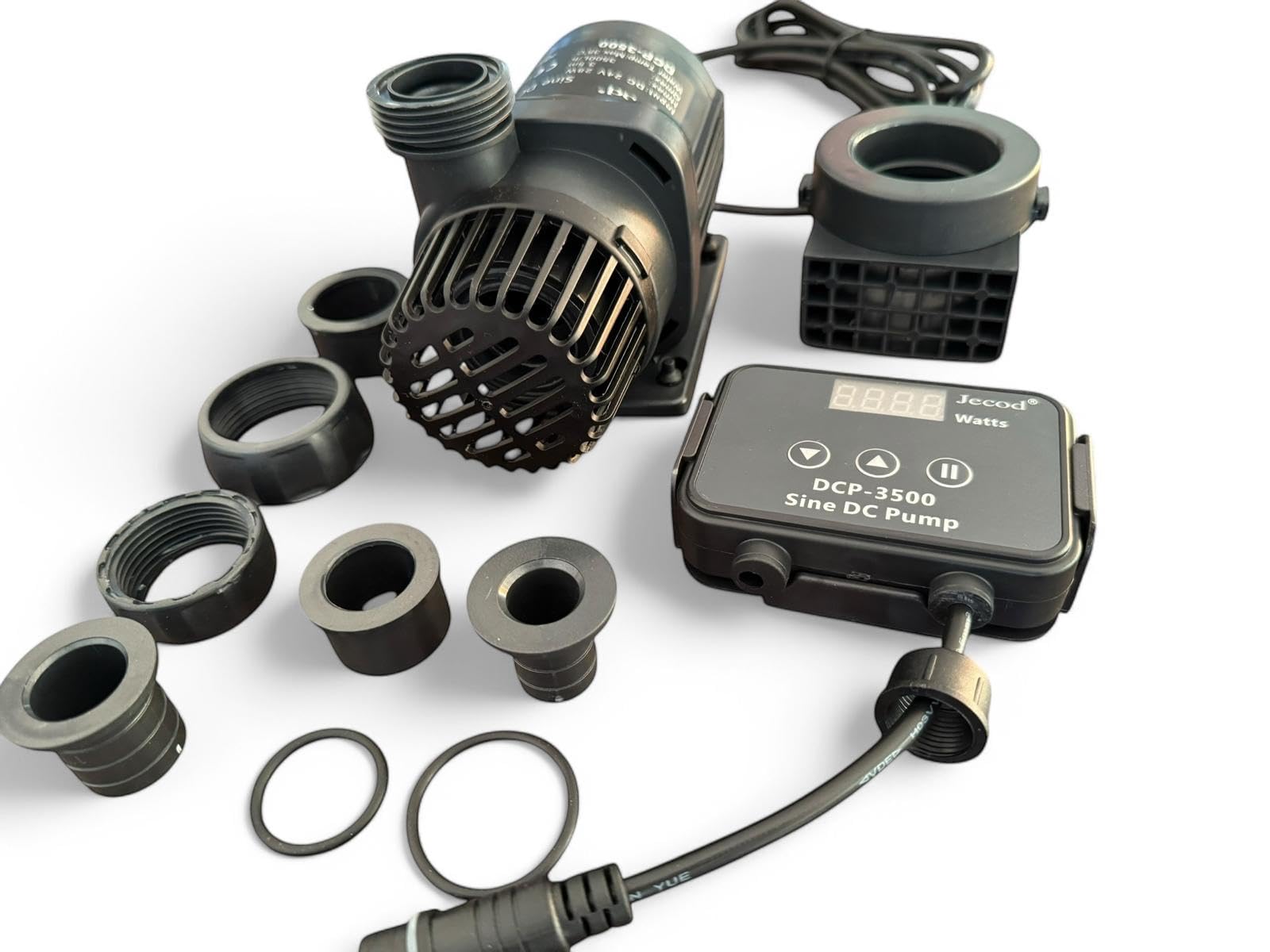 JEBAO DCP-3500 Bomba de Retorno para Acuario, 3500 L/h, 28 W, 24 V, Caudal Regulable, Controlador Electrónico