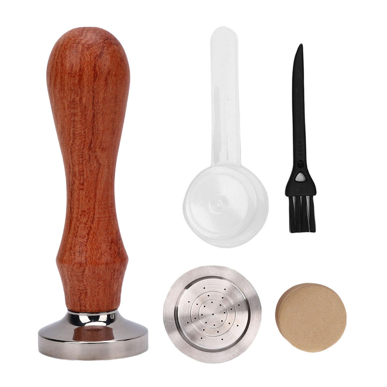 Generic Cápsula de Filtro de café Reutilizable de Acero Inoxidable con Cuchara y Compactador, Cápsulas Recargables Ecológicas para Máquinas Mio