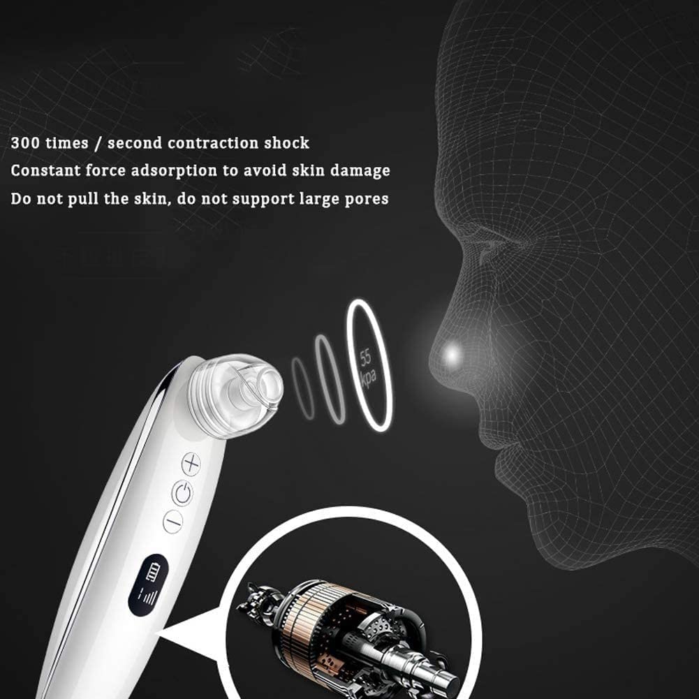 ESHINEDE Aspirapolvere for punti neri Aspirapolvere for punti neri Estrattore di comedoni for l'acne Strumento di aspirazione for punti neri ricaricabile USB con sonde for la rimozione dell'acne di pu