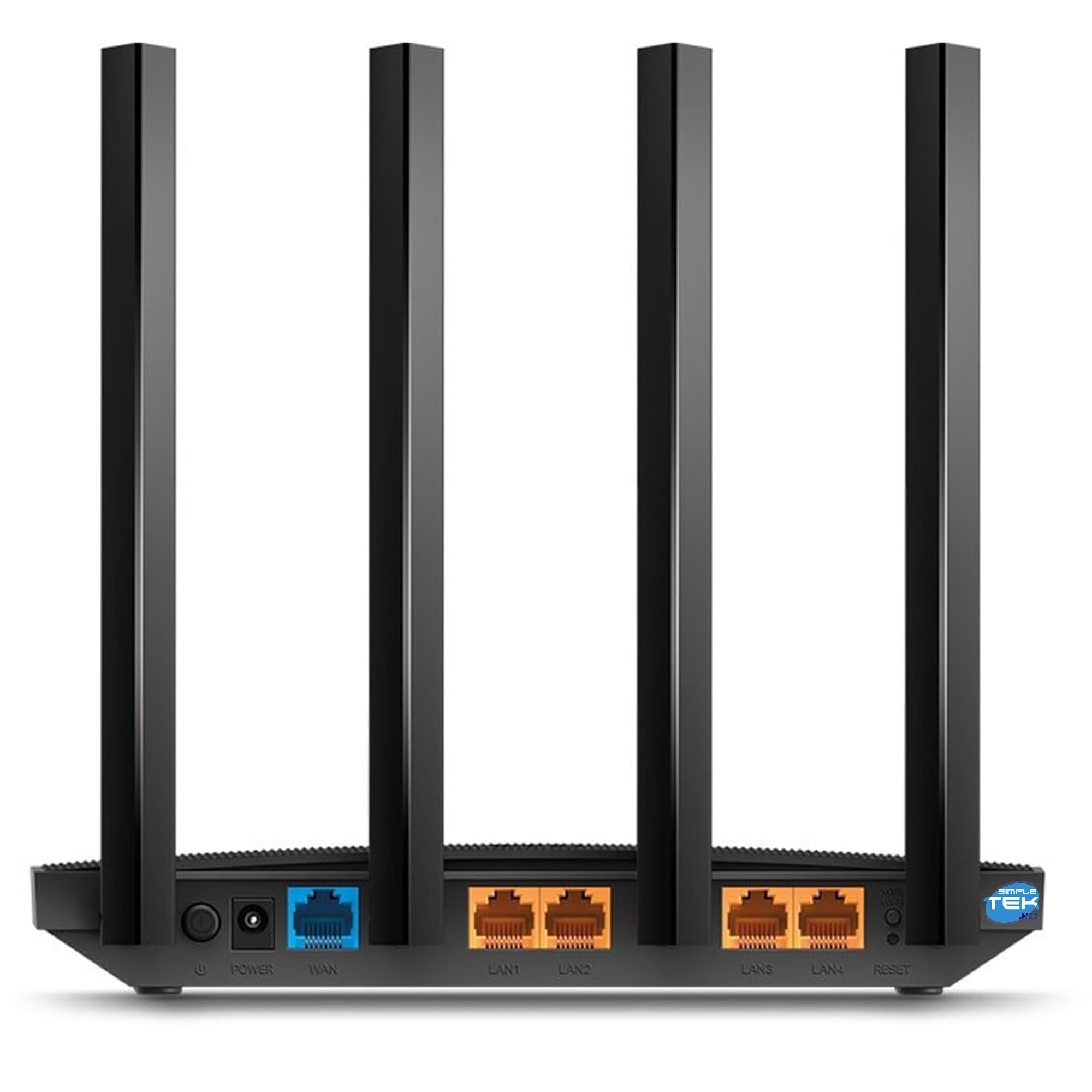 SIMPLETEK Punkt dostępowy i router Wi-Fi AC1200 Gigabit Dual Band do domu i biura z 4 portami Gigabit LAN i technologią 5 GHz