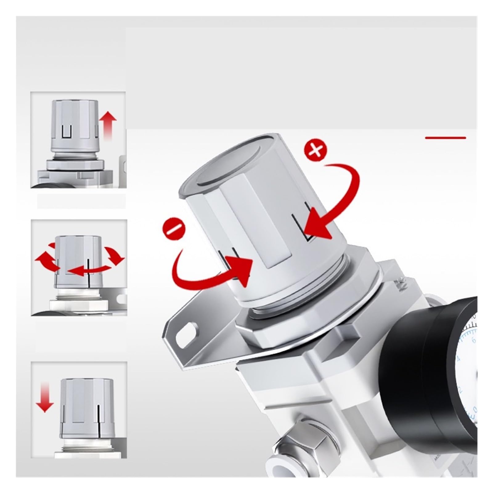 Regulator ciśnienia, 2 Szt. Przełącznik Ciśnieniowy, Filtr Separatora Oleju I Wody AW3000-03, Sterownik Regulatora G3/8 '', Sprężarka Pneumatyczna, do pistoletu natryskowego(AW3000-03)