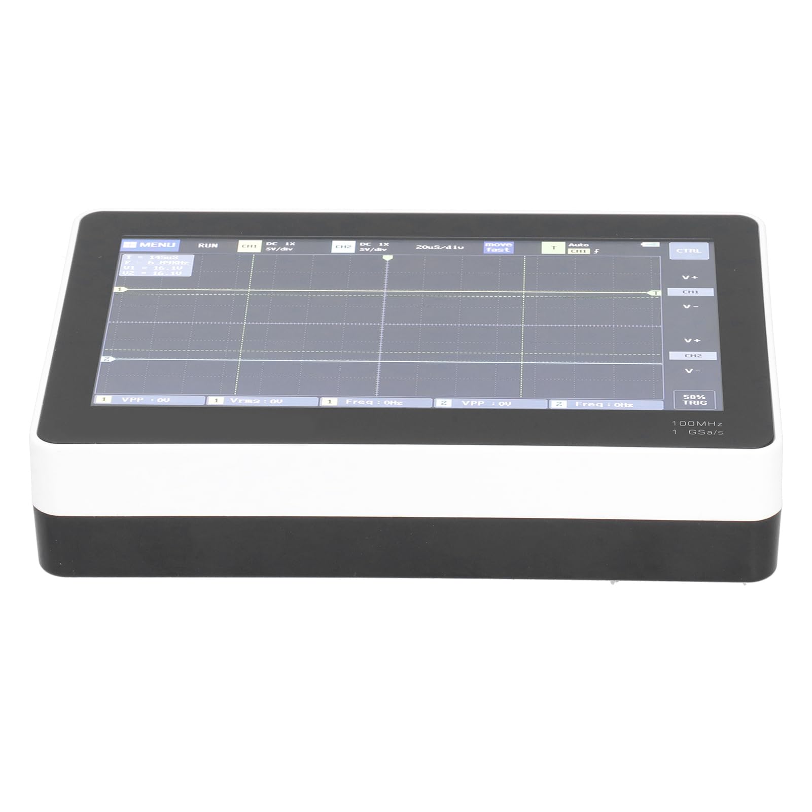 FTVOGUE 1013D Osciloscopio Digital de 2 Canales, 100 MHz, Pantalla Táctil de 7 Pulgadas con Batería de 6000 MAh, Muestreo 1GSa/s para Análisis de Forma de Onda