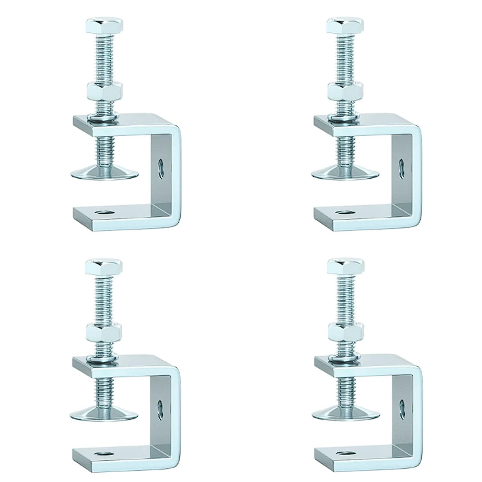 Esmen One Color 4-Pack Galvanized Tiger Clip Pipe Clamp, Square C-Type Fixing Fixture Hand-Tightened Fastening For 20-65Mm Openings(Opening 65Mm)