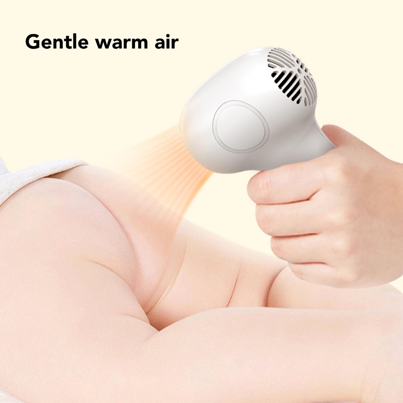 Secador de pelo inalámbrico para bebés, 2 velocidades, 7,4 V, temperatura constante, suave, silencioso, portátil, para bebés y niños pequeños.