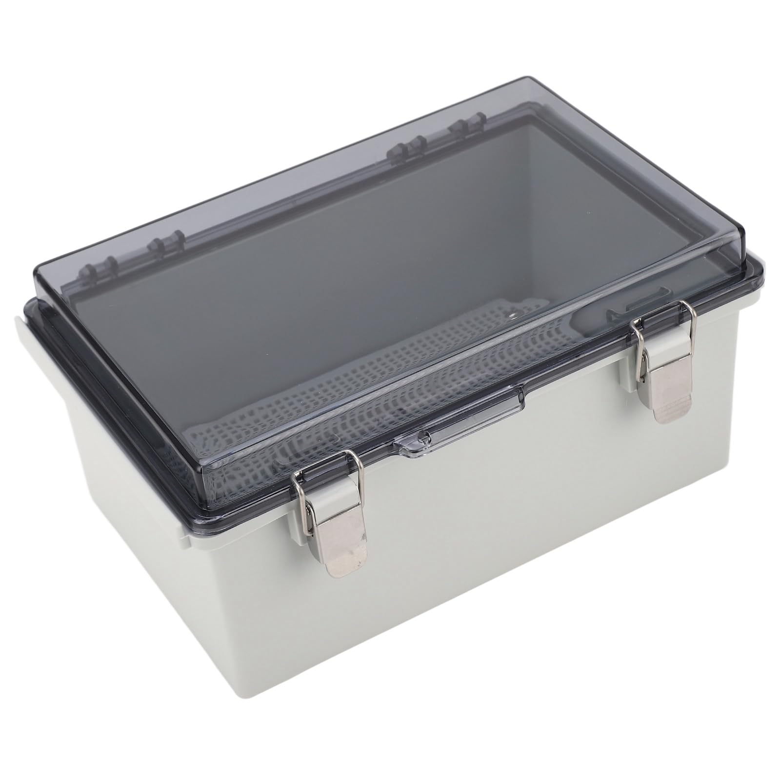 ABS-Elektrogehäuse 290 x 190 x 140 mm, IP67-zertifizierter elektrischer Anschlusskasten mit aufklappbarer transparenter Abdeckung und Montagematerial für den Außenbereich