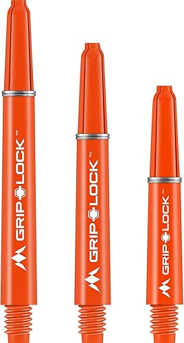Mission Darts S1073 Stem | Cañas de dardos GripLock premium, naranja, mediano, paquete de 1 juego