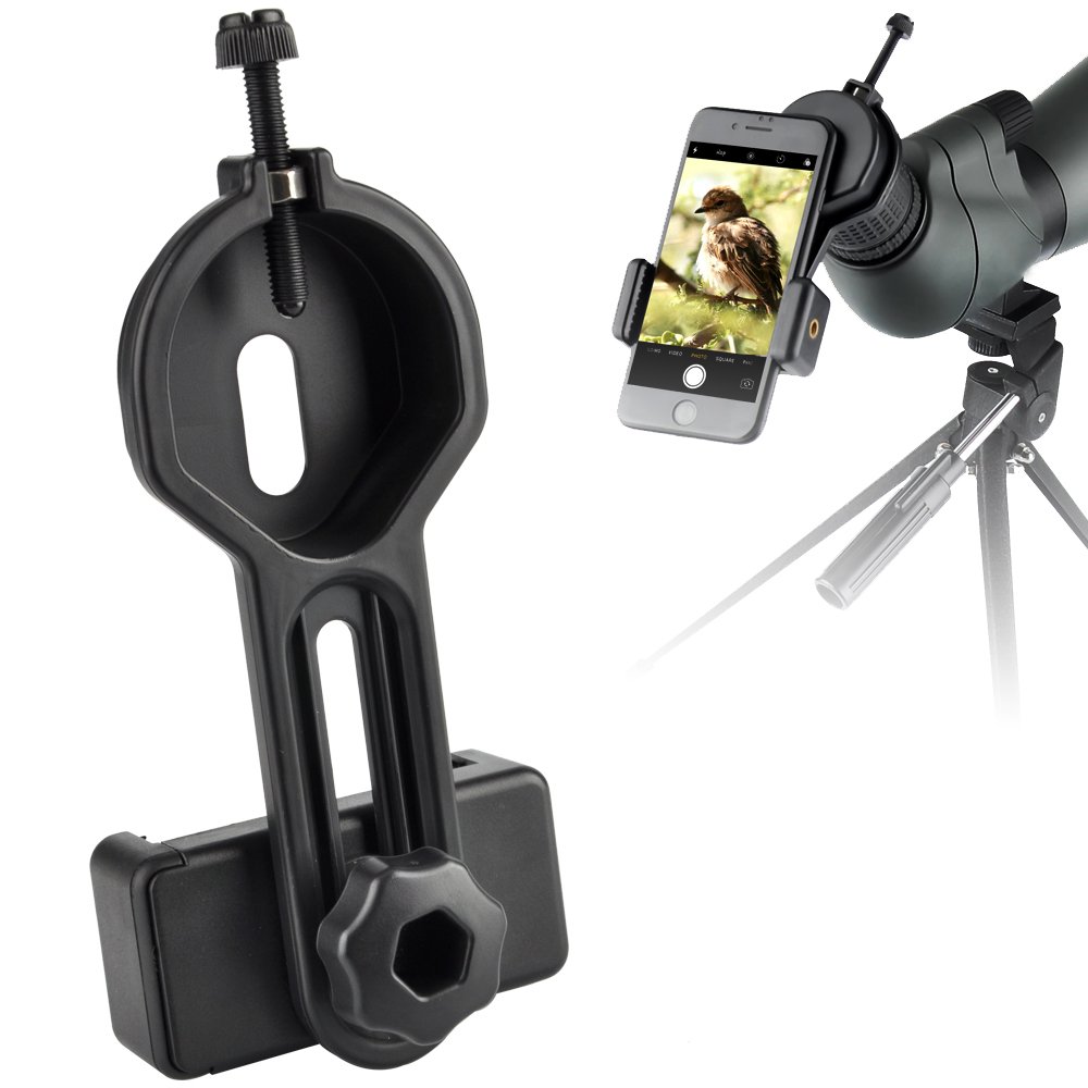 Universal Phone Adapter Mount-Support Eyepiece Diameter 25 to 46mm- Compatible with Binocular Monocular Telescope and Spotting Scope for Phone Sony Samsung Etc