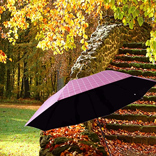 Image of KEKEMI 3 Fold Plain Pipine Umbrella for Men & Women
