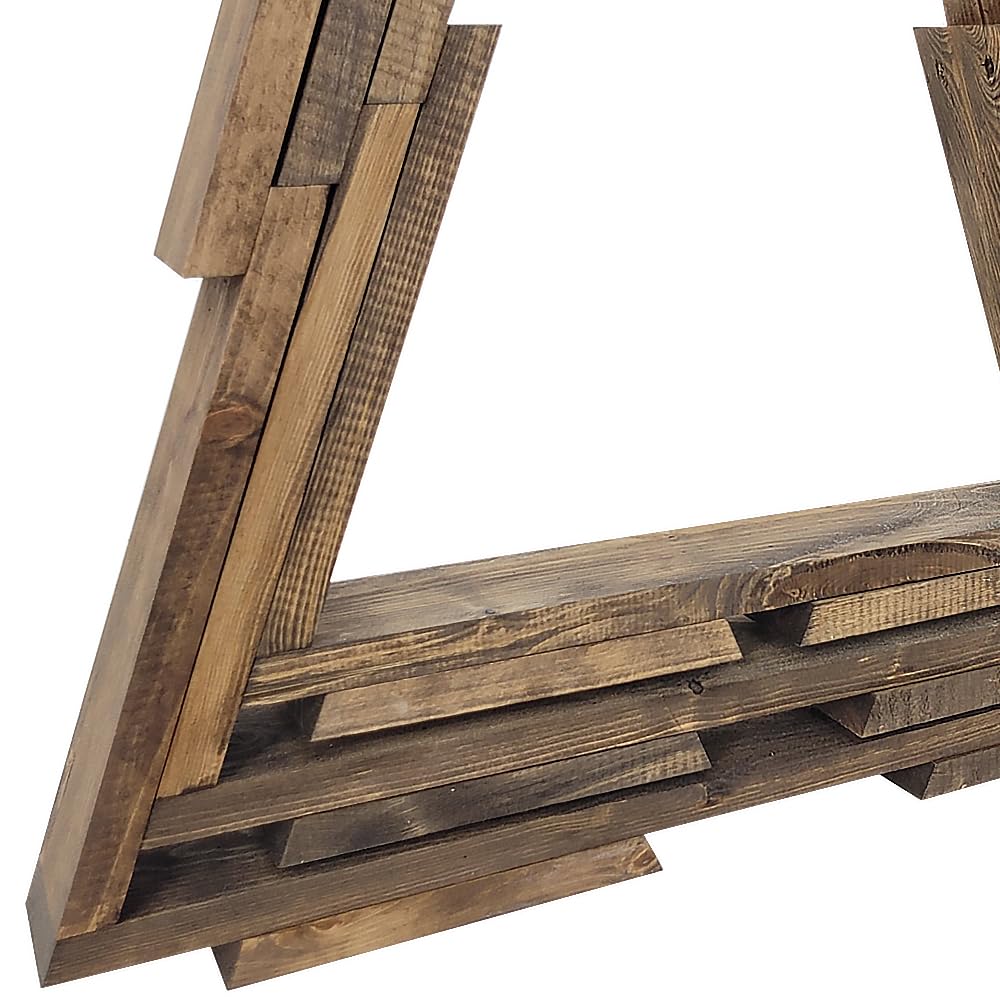 WEECO Lot de 3 Sapins de Noël en Bois XLL avec Éclairage LED - Décoration Festive 113 cm, 90 cm, 78 cm - Arbres pour Intérieur et Extérieur - Wengé