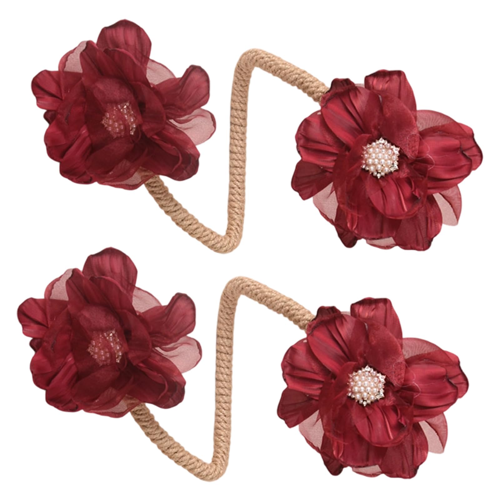 Limtula Red 2Pieces Soft Fasteners Creative Without Tool Need Stylish Home Accessories Flexible Fabric Tie Ensembles