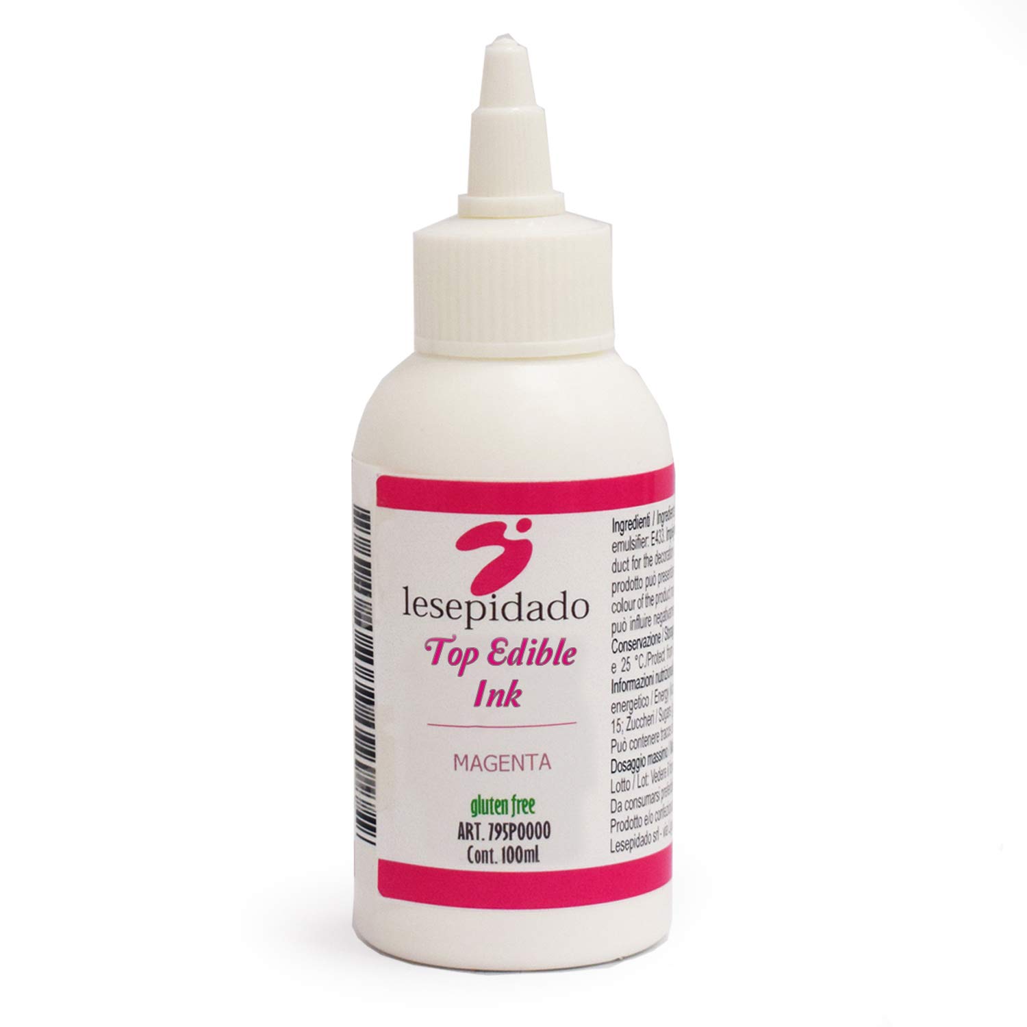 Kit di 6 inchiostri alimentari da 100 ml per stampanti alimentari Epson. Lesepidado. Magenta, Magenta chiaro, Ciano, Ciano chiaro, Giallo, Nero. Per tecnologia ink-jet.