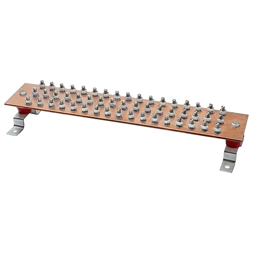 Miniatura 8 de ELECTRAPICK Kit de barra de conexión a tierra de cobre montada en la pared, barra de bus de cobre 0.24 "x 1.97"x 10" bus de tierra con 16 posiciones