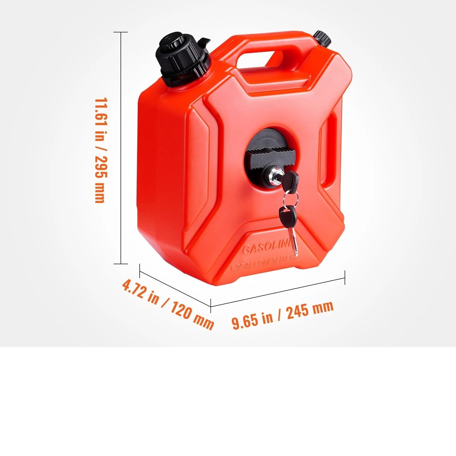 Kraftstoffkanister 5/10-Liter-Kraftstoffkanister (rot) mit Ausgießer und einstellbarer Durchflussrate für Motorrad und SUV(5L)