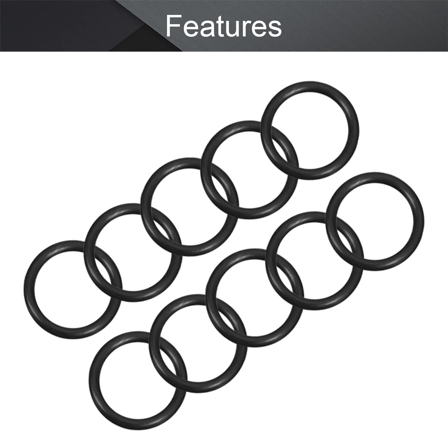 Othmro Fluorine Rubber O-Rings 9.5mm OD 7.5mm ID 1mm Width, Sealing Gasket, Black,Pack of 10 - Image 3