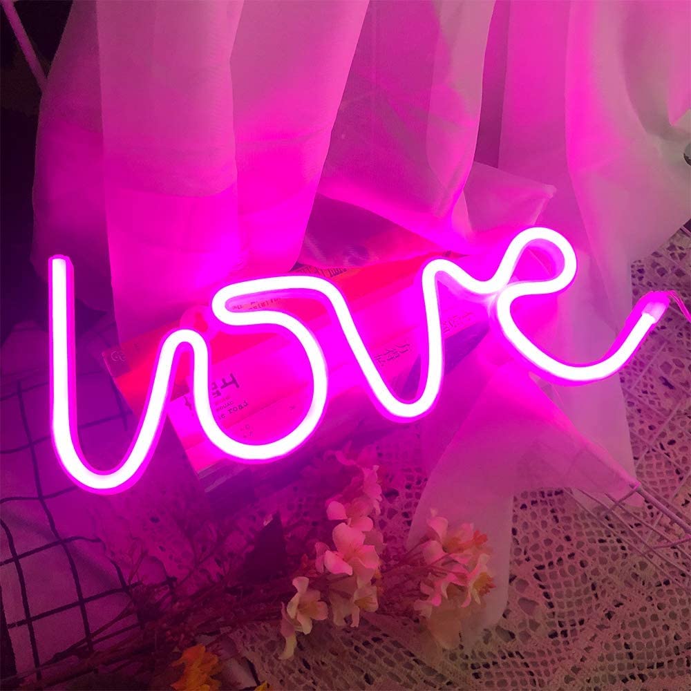 Buy Gesto Love Neon SignNeon Signs for Bedroom,USB or Battery Neon