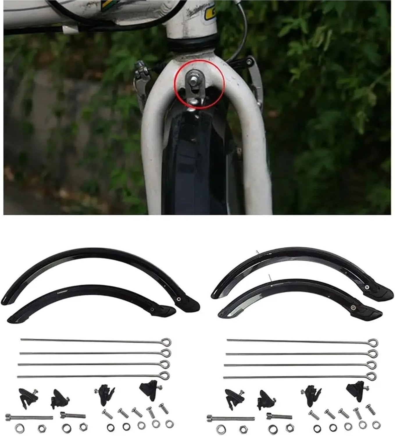 Bike Fenders Resistance Folding Bike Mud Guard 14'' 20'' Wheel V-Brake Front Rear Mudguard Set Accessories