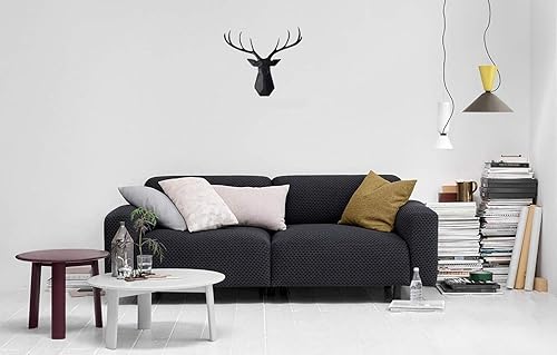 Miniatura 3 de Arte de pared de animal de taxidermia sintética, decoración de pared con cabeza de ciervo de geometría, busto de ciervo de 8 puntos para colgar en