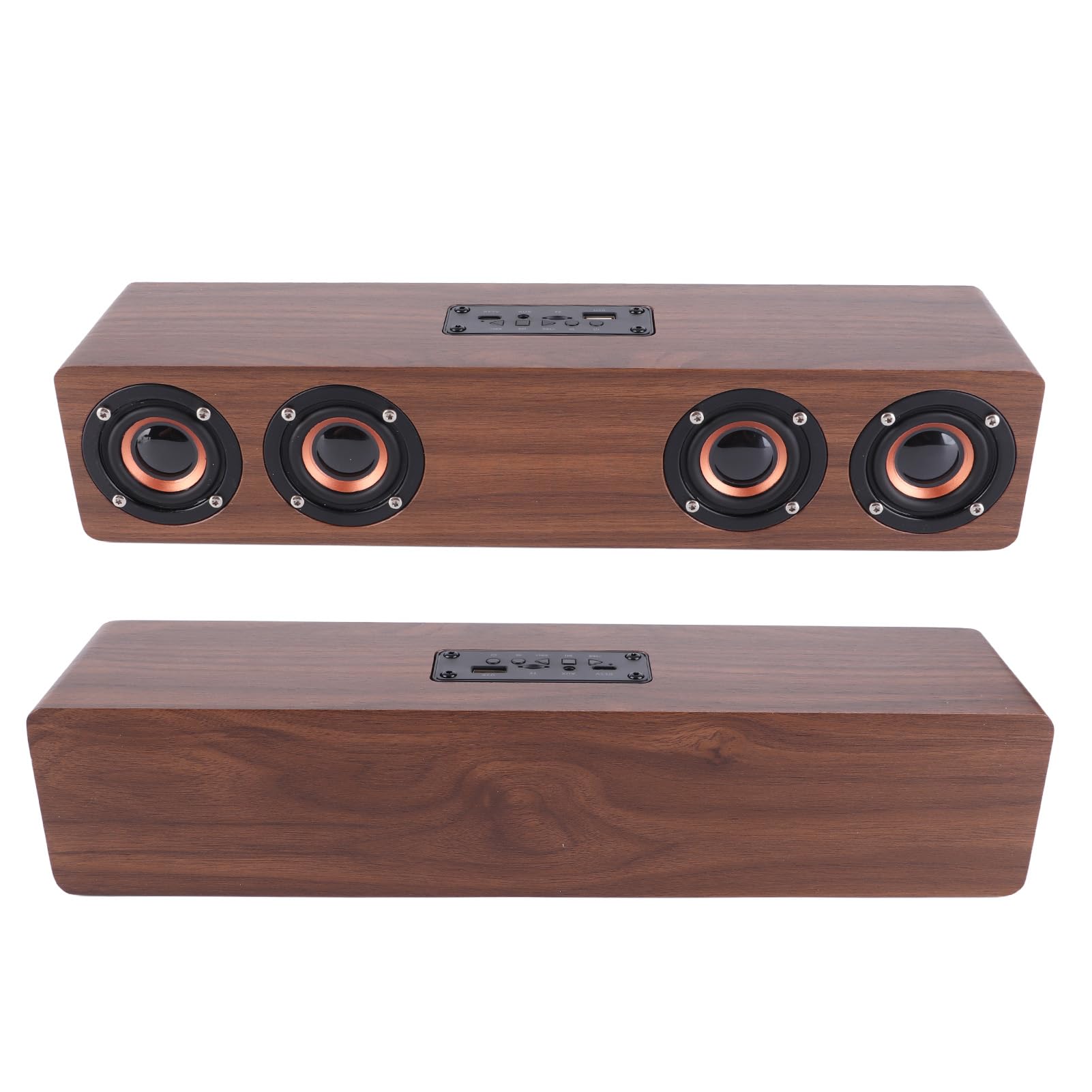 Głośnik Bluetooth Sunicon, drewniany domowy sprzęt audio Retro głośnik Bluetooth 3D głośnik surround zewnętrzny przenośny głośnik do laptopa telefon komórkowy (Brown wood grain (export))