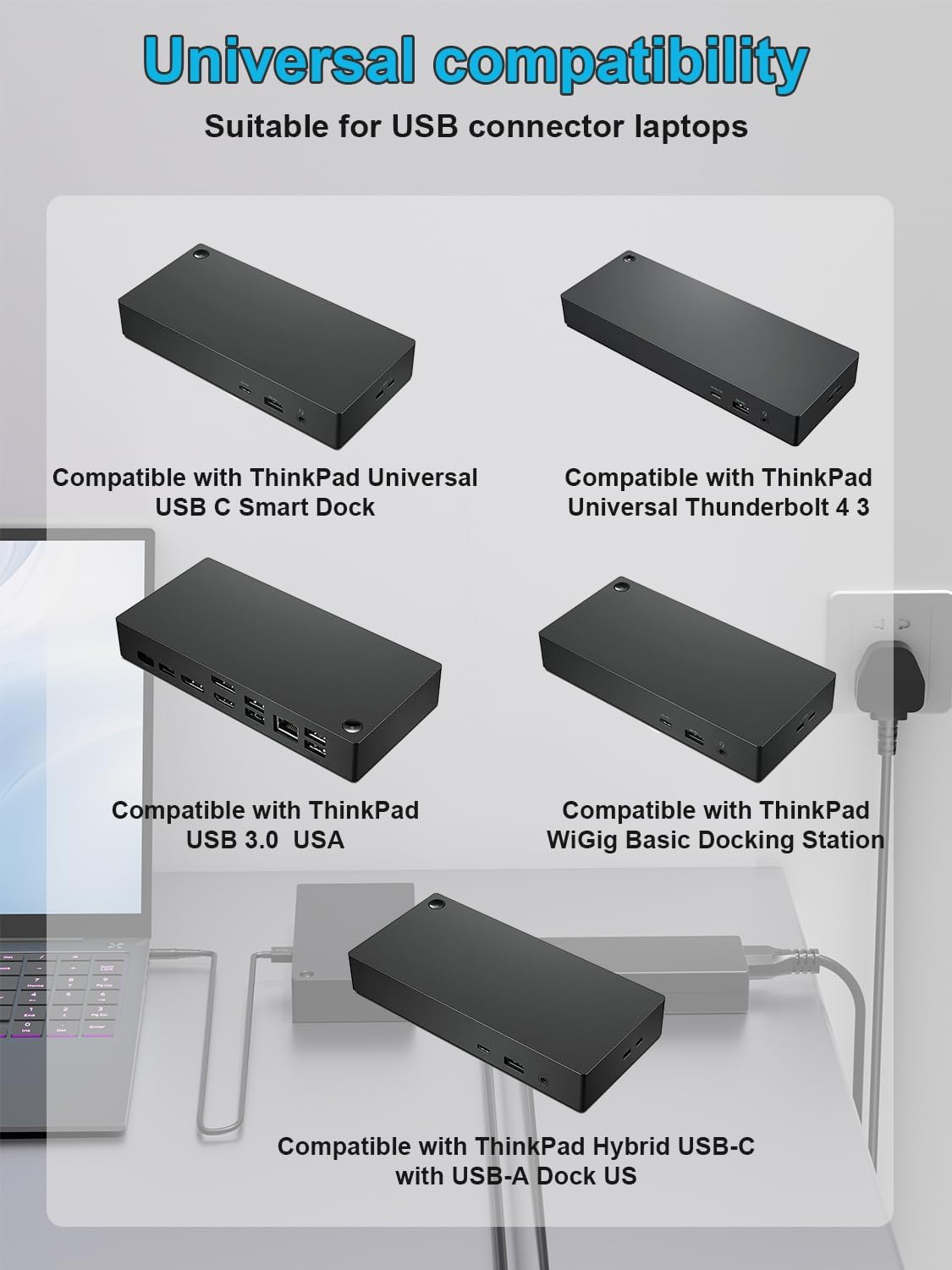 HSXIRQA135W Power Supply Adapter Compatible with Lenovo ThinkPad Universal Thunderbolt 4 3/USB C Smart Dock/Thunderbolt 3 Essential/Hybrid USB-C with USB-A Dock/Ultra/Pro/Gen 2 Docking Station Cord - Image 4